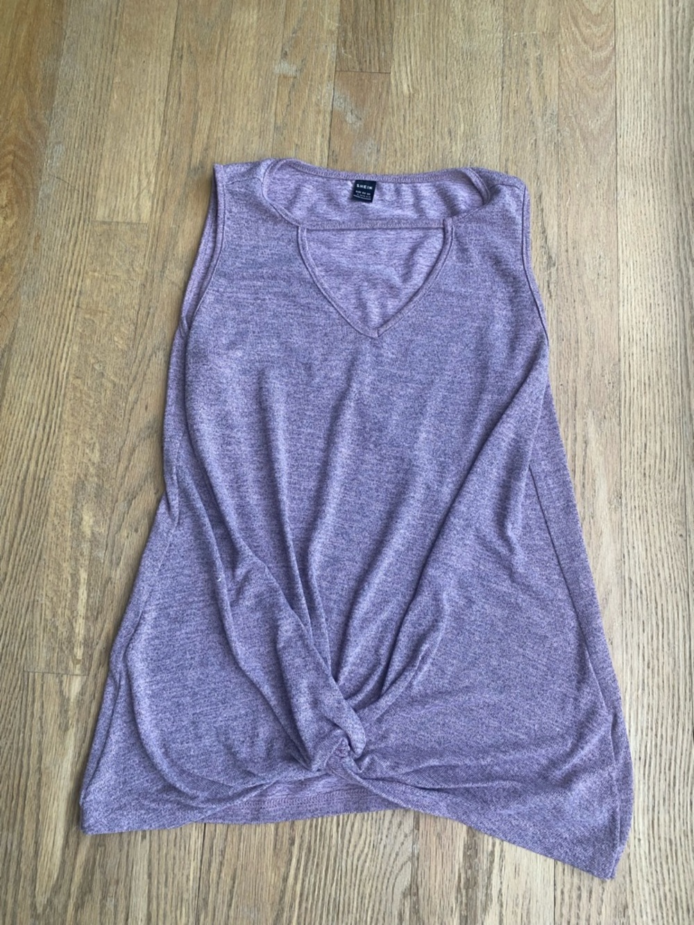 SHEIN Dusty Mauve Twist-Front V-Neck Tank Top